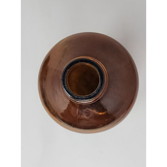 Vintage Amber Glass Bottle Apothecary Style‎ Round Shape Durable Display - Picture 5 of 9